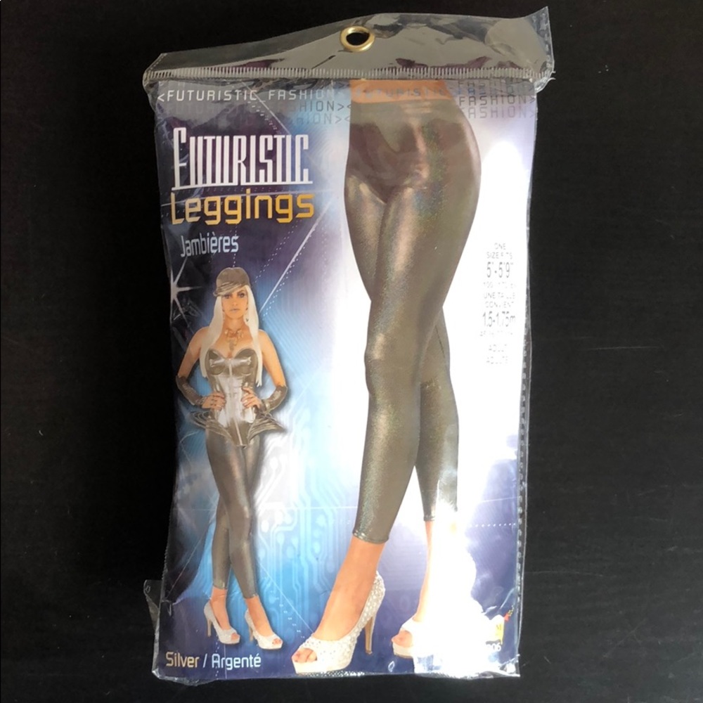 Silver Futuristic Leggings | Halloween Costume